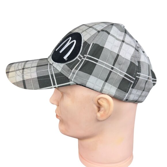 McDonalds Hat Adults Strapback Cap Barbour Tartan Plaid Embroidered Logo Rare - Picture 7 of 13